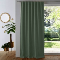 Занавеска Затемняющая из льна и вискозы Odorie 180 x 135 см зеленый LA REDOUTE INTERIEURS  фото, kupilegko.ru